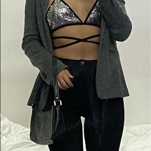 MANGO charcoal patterned jacket